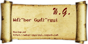 Wéber Györgyi névjegykártya